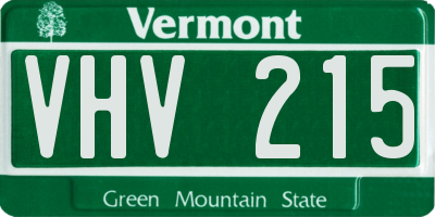VT license plate VHV215