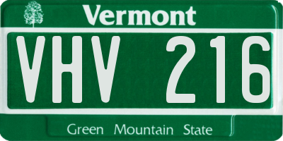 VT license plate VHV216