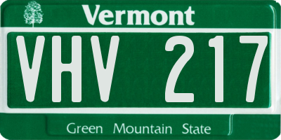 VT license plate VHV217
