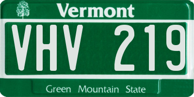 VT license plate VHV219