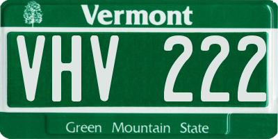 VT license plate VHV222
