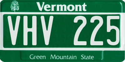 VT license plate VHV225