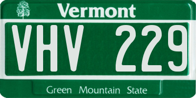 VT license plate VHV229