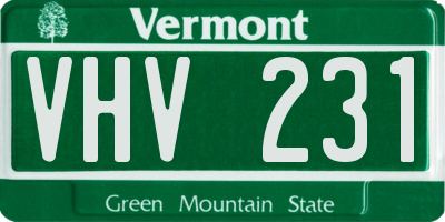 VT license plate VHV231