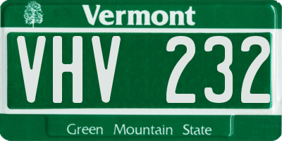 VT license plate VHV232