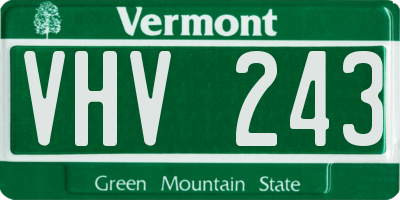 VT license plate VHV243