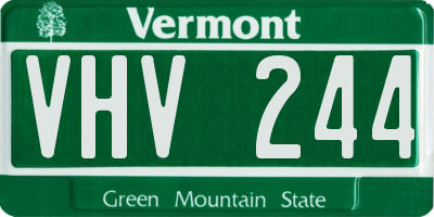 VT license plate VHV244