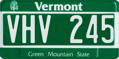 VT license plate VHV245