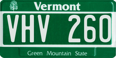 VT license plate VHV260
