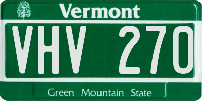 VT license plate VHV270