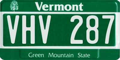 VT license plate VHV287