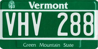 VT license plate VHV288