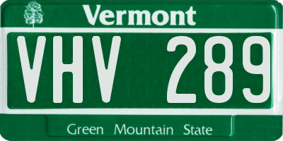 VT license plate VHV289