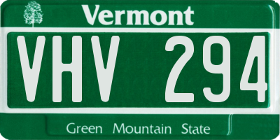 VT license plate VHV294
