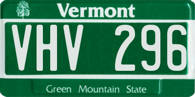 VT license plate VHV296