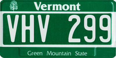 VT license plate VHV299