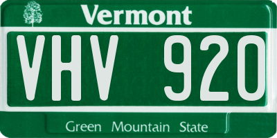 VT license plate VHV920