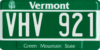 VT license plate VHV921