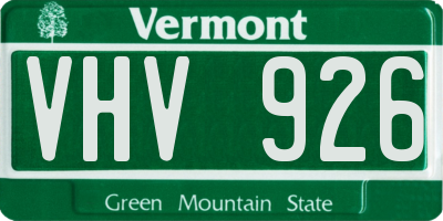 VT license plate VHV926