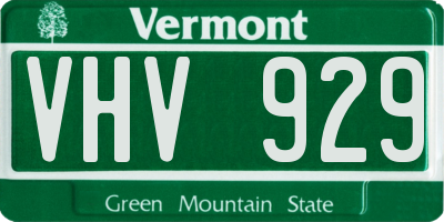 VT license plate VHV929