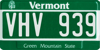 VT license plate VHV939