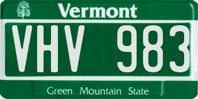 VT license plate VHV983