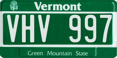 VT license plate VHV997