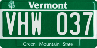 VT license plate VHW037