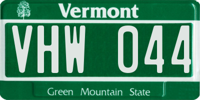 VT license plate VHW044