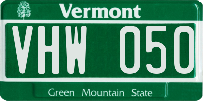 VT license plate VHW050