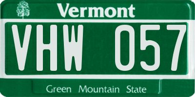 VT license plate VHW057