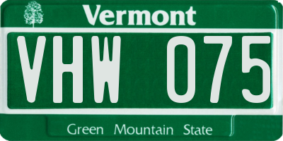 VT license plate VHW075