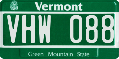 VT license plate VHW088