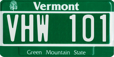 VT license plate VHW101