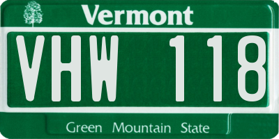 VT license plate VHW118