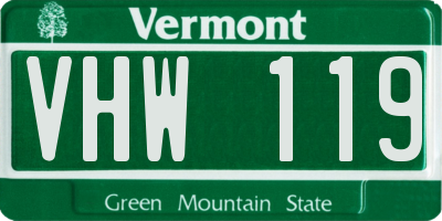 VT license plate VHW119