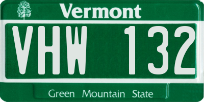 VT license plate VHW132