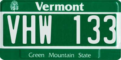 VT license plate VHW133