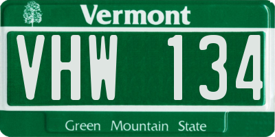 VT license plate VHW134