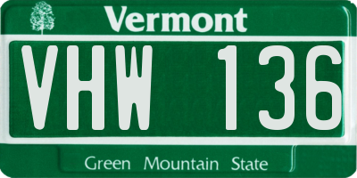 VT license plate VHW136
