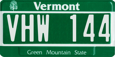 VT license plate VHW144