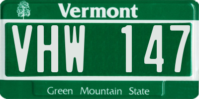 VT license plate VHW147