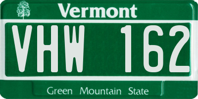 VT license plate VHW162