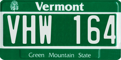 VT license plate VHW164
