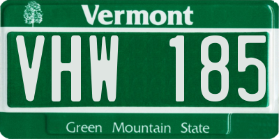 VT license plate VHW185