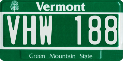 VT license plate VHW188