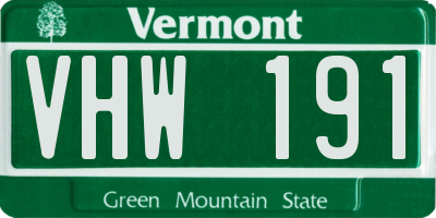 VT license plate VHW191