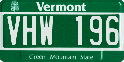 VT license plate VHW196