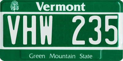 VT license plate VHW235
