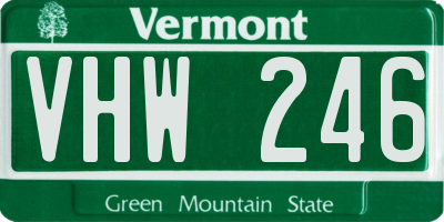 VT license plate VHW246